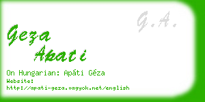 geza apati business card